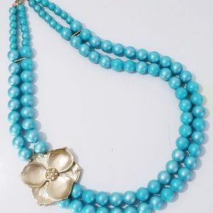 VINTAGE Hawaiian Bead Necklace with Flower